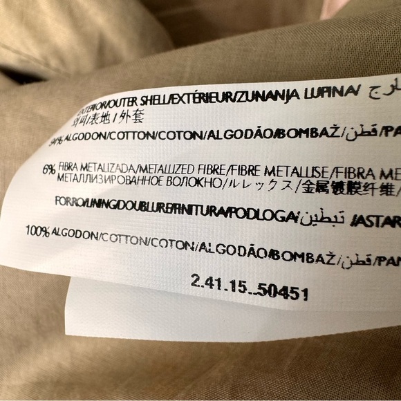 Adolfo Dominguez Tan Full Zip Pencil Skirt Size 10 100% Cotton Front Pockets - Picture 10 of 10